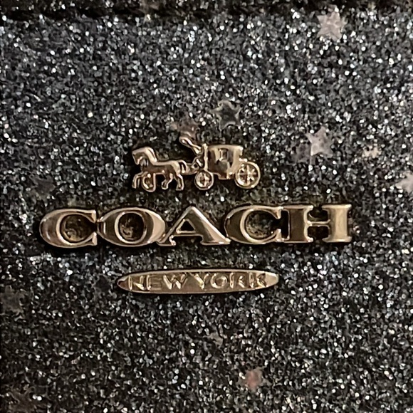 NWT Coach Small Zip Around Wallet with Star Glitter‎ Midnight Blue Money Wedding - Picture 3 of 16